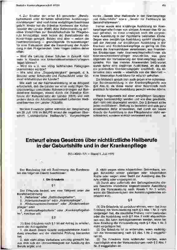 Vorschauseite 2: Diskussion über die Neuordnung der Ausbildung in den Pflegeberufen