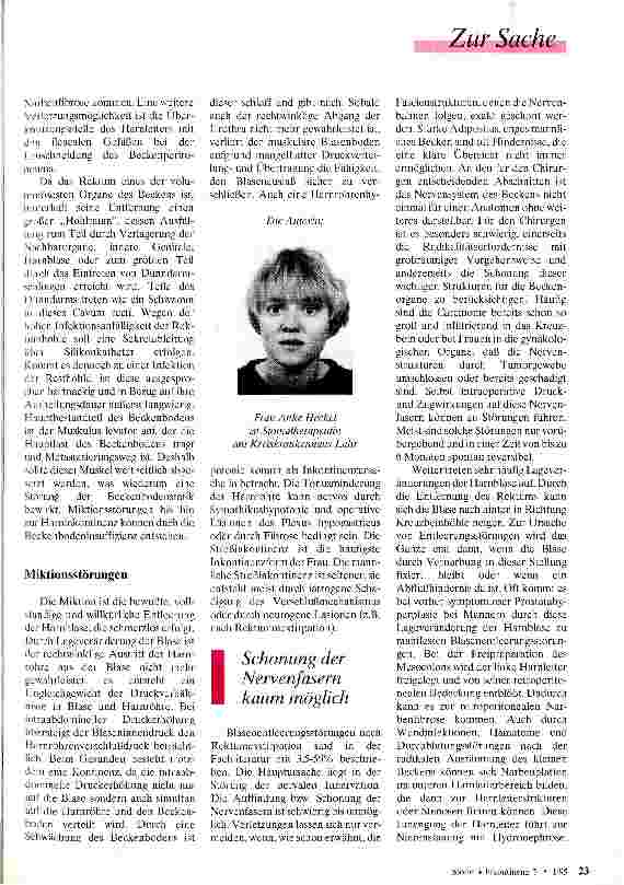 Vorschauseite 3: Gesundheit hat ihren Preis Miktionsstörungen nach Rektumexstirpation