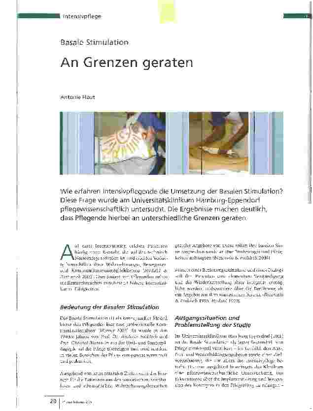 Vorschauseite 1: Basale StimulationAn Grenzen geraten