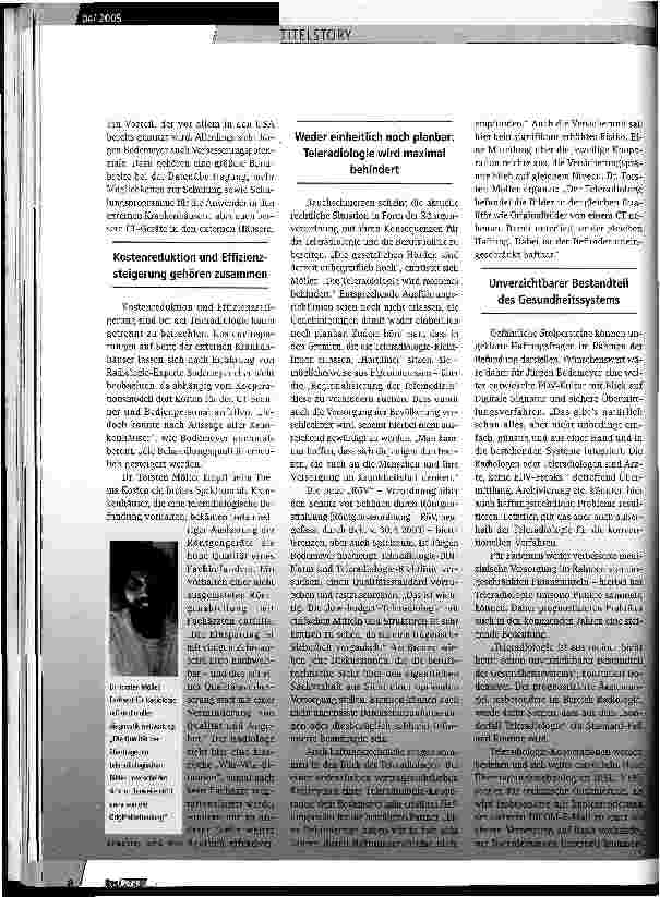 Vorschauseite 3: Teleradiologie - beinahe eine klassische Win-Win-Situation