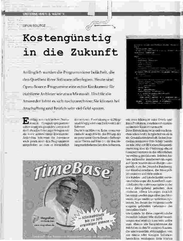 Vorschauseite 1: Kostengünstig in die Zukunft