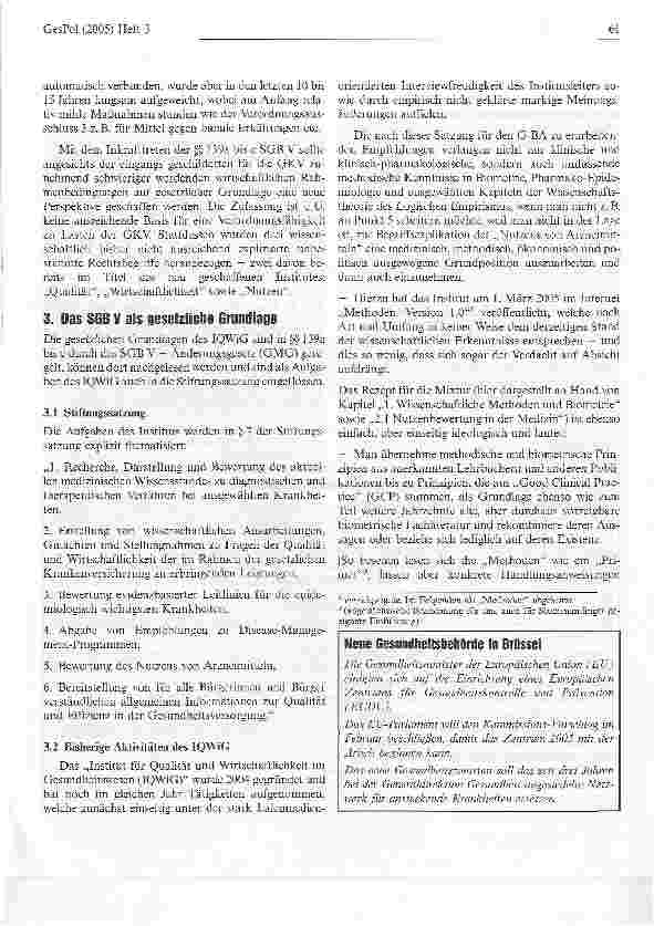 Vorschauseite 3: Der weite Weg: vom AMG bis zum IQWIG1:1978-2005Bestandsaufnahme und Kommentar
