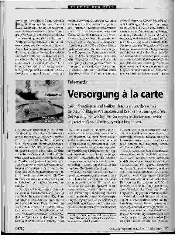 Vorschauseite 1: Versorgung a la carte