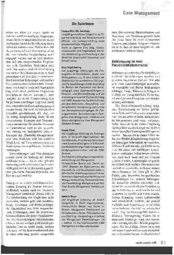 Vorschauseite 3: Berufliche Reintegration im BetriebWozu Disability Management?