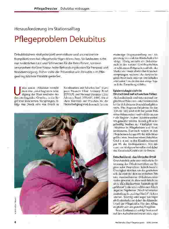 Vorschauseite 1: Pflegeproblem Dekubitus
