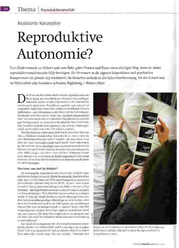 Vorschauseite 1: Assistierte Konzeption Reproduktive Autonomie?
