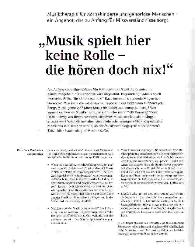 Vorschauseite 1: Musik spielt hier keine Rolle -die hören doch nix!