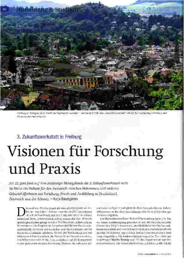 Vorschauseite 1: 3. Zukunftswerkstatt in Freiburg Visionen für Forschung und Praxis