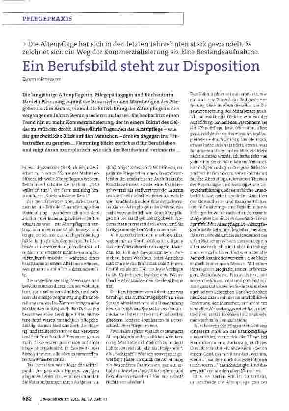 Vorschauseite 1: Ein Berufsbild steht zur Disposition