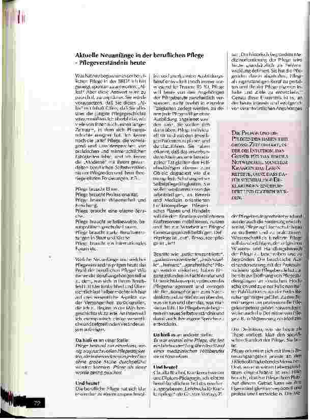 Vorschauseite 4: Pflege auf dem Sprung in die Wissenschaftlichkeit? Referat zur Eröffnung des ersten Studienganges Pflegemanagement an der Ev. Fachhochschule Berlin im Heimathaus des. Ev. Diakonie…