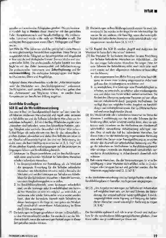 Vorschauseite 2: Eingangsverfahren und Berufsbildungsbereich in der Werkstatt für behinderte Menschen