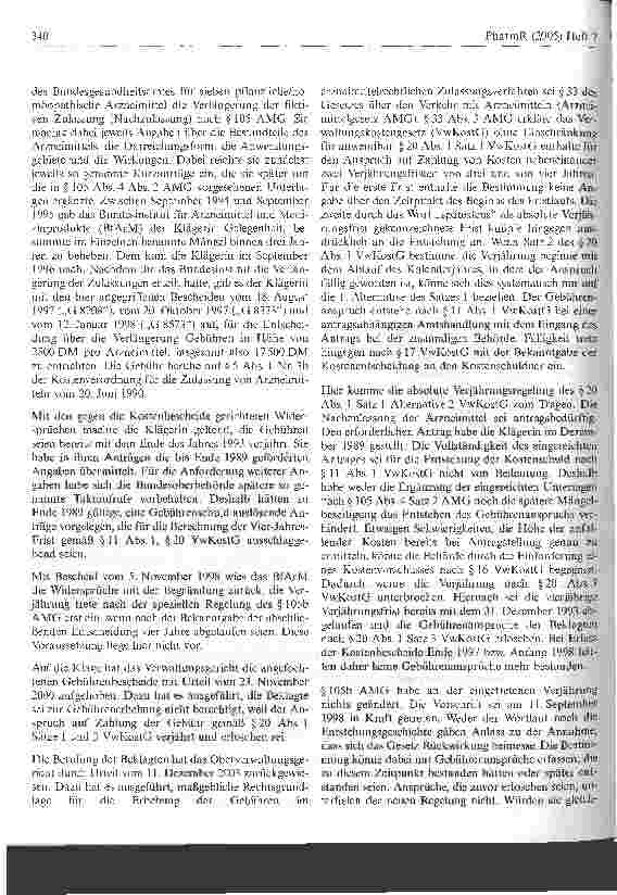 Vorschauseite 2: Gebühren für die Arzneimittelzulassung