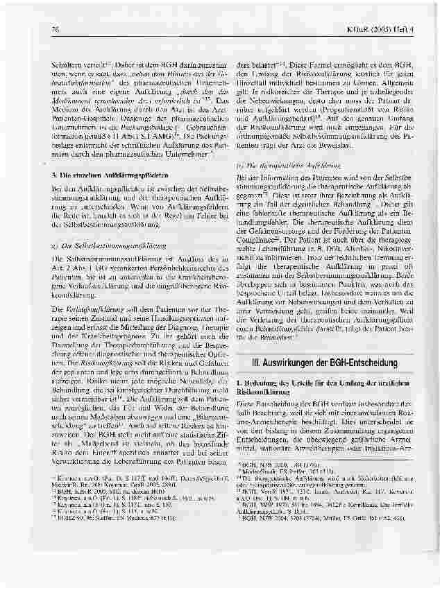 Vorschauseite 2: Die Aufklärung des Patienten vor der Arzneitherapie durch Arzt undpharmazeutischen Unternehmer*