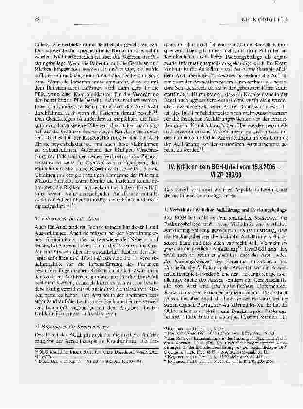 Vorschauseite 4: Die Aufklärung des Patienten vor der Arzneitherapie durch Arzt undpharmazeutischen Unternehmer*