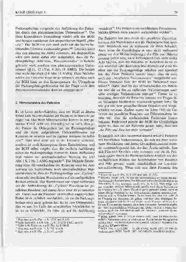 Vorschauseite 5: Die Aufklärung des Patienten vor der Arzneitherapie durch Arzt undpharmazeutischen Unternehmer*
