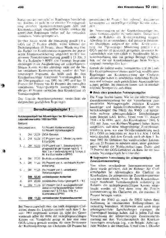 Vorschauseite 2: Chefarztrecht nach dem GSG Was ändert die BPflV zum 1. Januar 1996? Handlungsbedarf bei bestehenden Verträgen