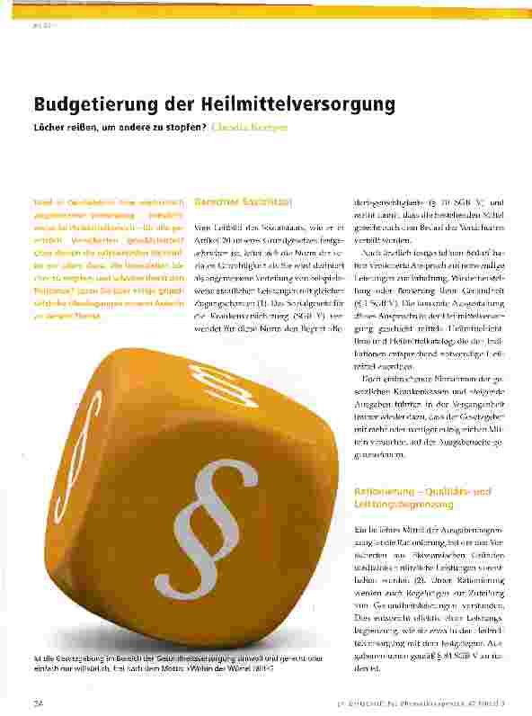 Vorschauseite 1: Budgetierung der Heilmittelversorgung