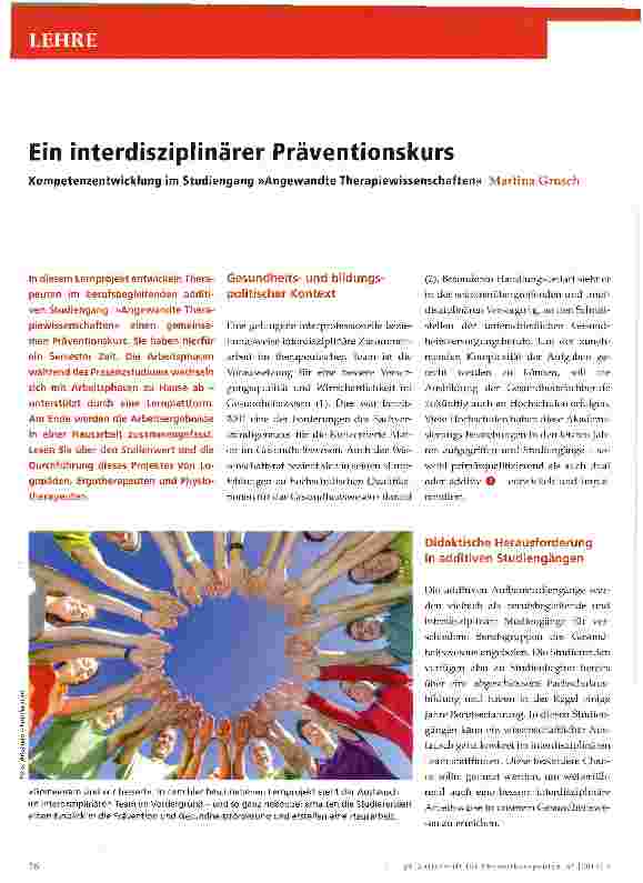 Vorschauseite 1: Ein interdisziplinärer Präventionskurs