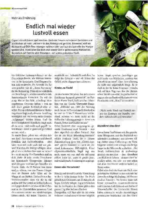 Vorschauseite 1: Endlich mal wieder lustvoll essen