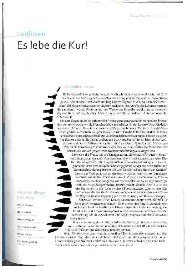 Vorschauseite 1: Es lebe die Kur!