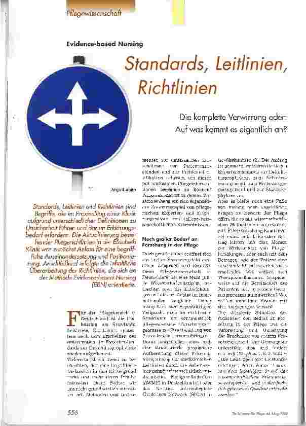Vorschauseite 1: Standards, Leitlinien, RichtlinienDie komplette Verwirrung oder: Auf was kommt es eigentlich an?