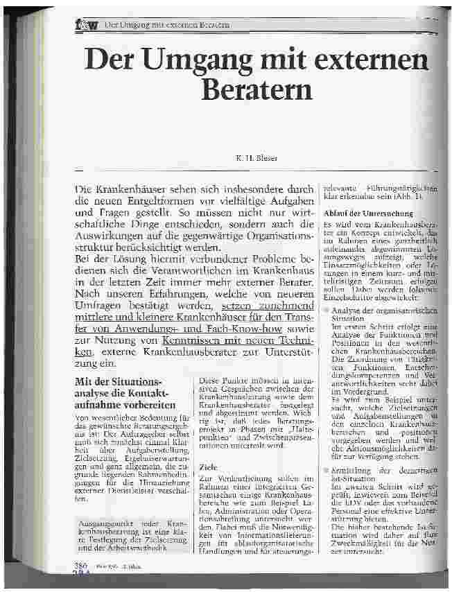 Vorschauseite 1: Der Umgang mit externen Beratern