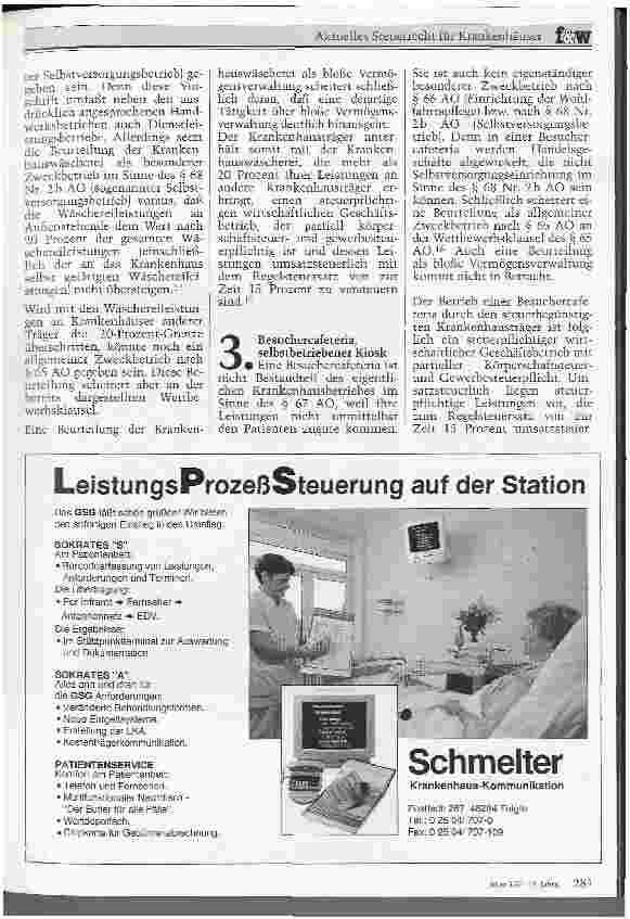Vorschauseite 4: Aktuelles Steuerrecht für Krankenhäuser Prüfungsschema für die körperschaftssteuerliche und umsatzsteuerliche Beurteilung von wirtschaftlichen Aktivitäten frei-gemeinnütziger Kran…