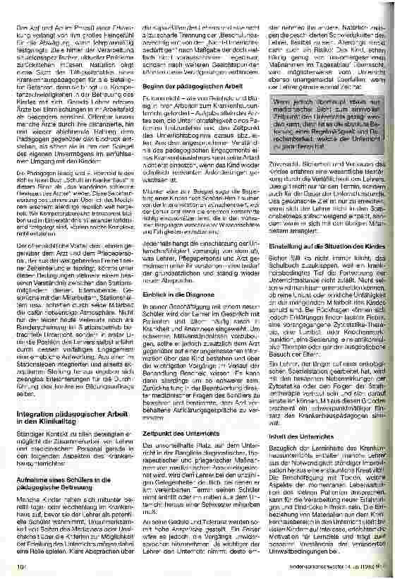 Vorschauseite 2: Schule im Krankenhaus?