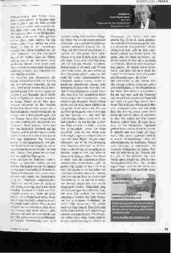 Vorschauseite 2: Keine Zeit für die Ernährung?Pflegeforschung aus den USA zur Situation von Heimbewohnern, 2. Teil