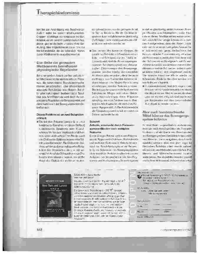 Vorschauseite 3: Therapiehindernisse und Lösungsstrategien bei der Behandlung des Stützund BewegungssystemsTeil III: Medikamentwirkungen