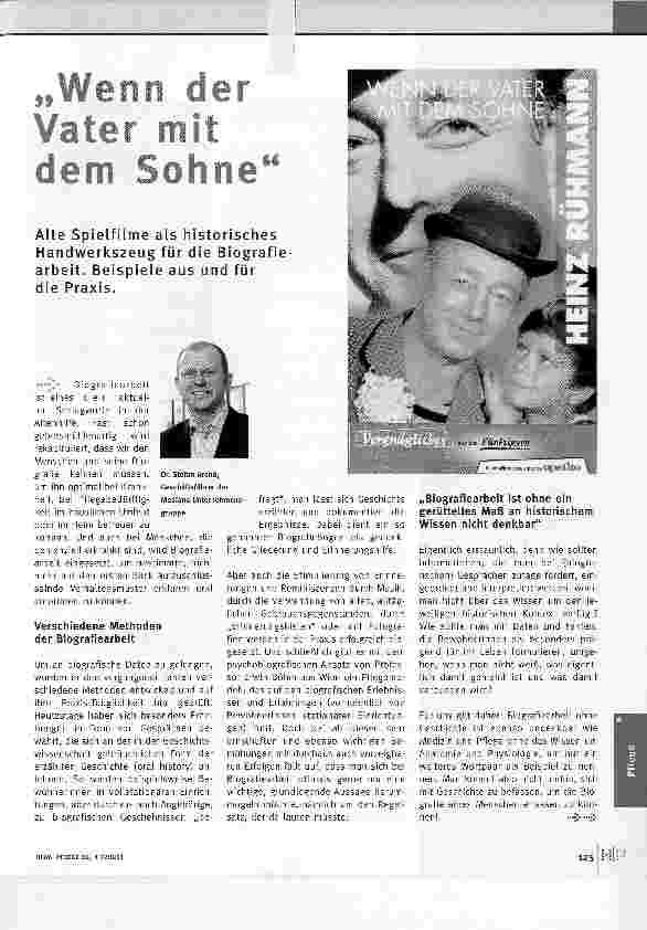 Vorschauseite 1: Wenn der Vater mit dem SohneAlte Spielfilme als historisches Handwerkszeug für die Biografiearbeit. Beispiele aus und für die Praxis.