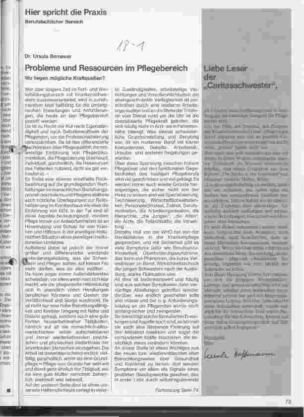 Vorschauseite 1: Probleme und Ressourcen im Pflegebereich