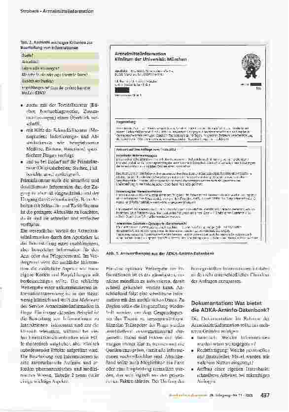 Vorschauseite 3: ArzneimittelinformationPraktische Umsetzung durch den Apotheker im Krankenhaus