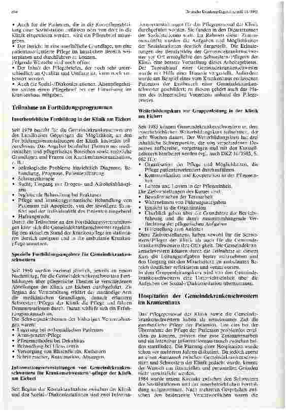 Vorschauseite 2: Zusammenarbeit von Sozialstation und Krankenhaus Ein Erfahrungsbericht aus dem Landkreis Göppingen/Württ.