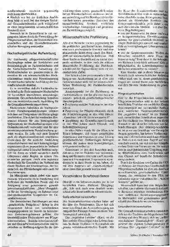 Vorschauseite 2: Gemeinsame Perspektive Zum Verhältnis von Pflege-, Gesundheitsund Sozialwissenschaften