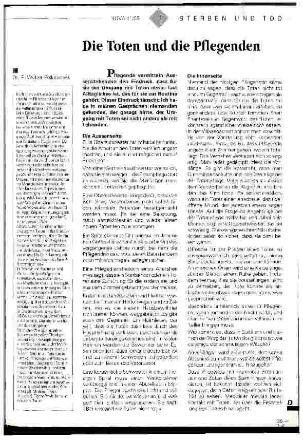 Vorschauseite 1: Die Toten und die Pflegenden