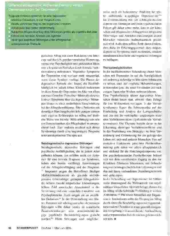 Vorschauseite 3: Die langen Schatten der Depression Was ist das Besondere im Alter?