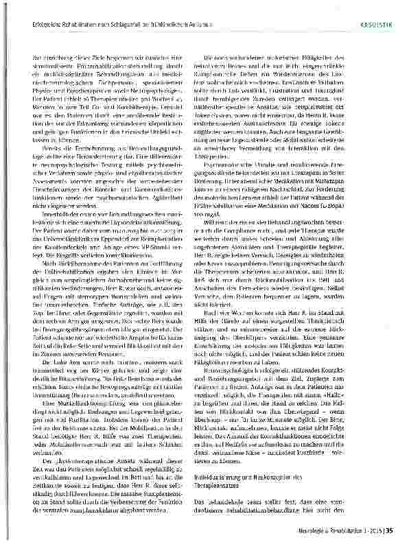 Vorschauseite 3: Erfolgreiche Rehabilitation nach Schlaganfall trotz frühkindlichem Autismus