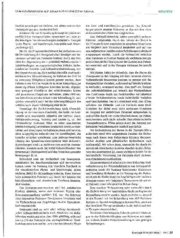 Vorschauseite 5: Erfolgreiche Rehabilitation nach Schlaganfall trotz frühkindlichem Autismus