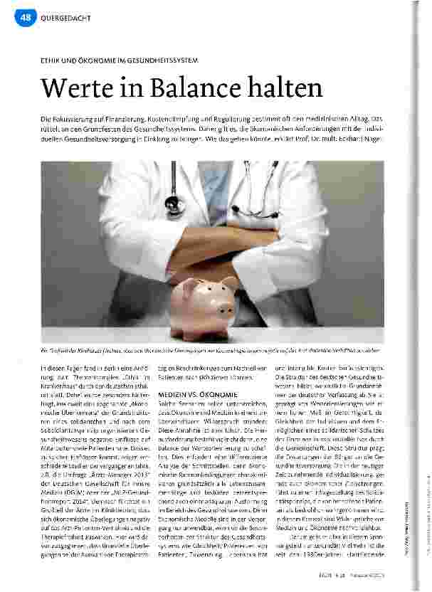 Vorschauseite 1: Werte in Balance halten