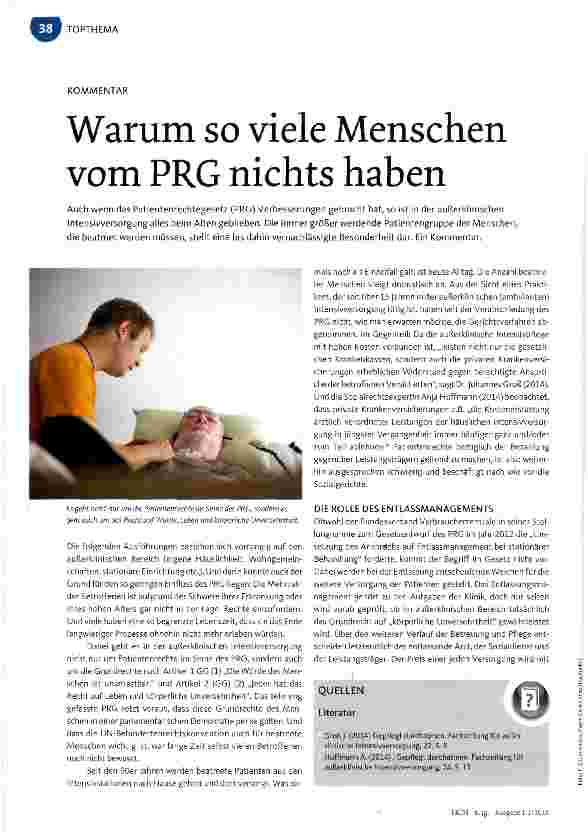 Vorschauseite 1: Warum so viele Menschen vom PRG nichts haben