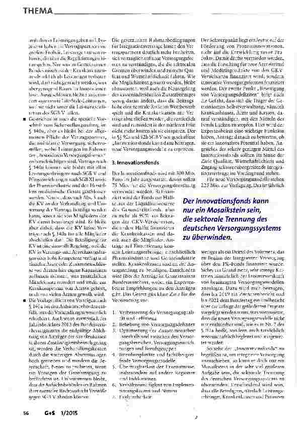 Vorschauseite 3: Vom guten Beispiel lernen Integrierte Versorgung in Deutschland und den USA