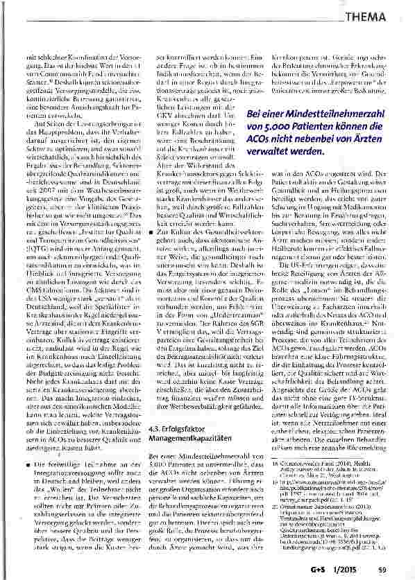 Vorschauseite 6: Vom guten Beispiel lernen Integrierte Versorgung in Deutschland und den USA