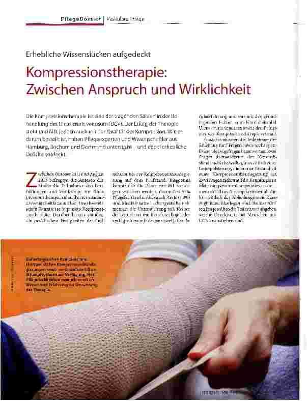 Vorschauseite 1: Kompressionstherapie: Zwischen Anspruch und Wirklichkeit