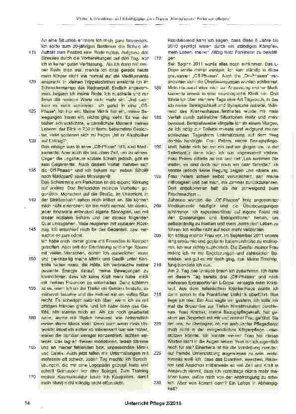 Vorschauseite 3: Informationsund Arbeitsblätter zum Thema „Menschen mit Parkinson pflegen
