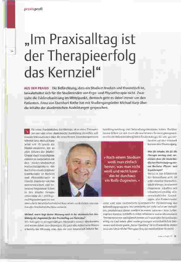 Vorschauseite 1: Im Praxisalltag ist der Therapieerfolg das Kernziel
