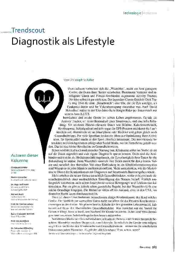 Vorschauseite 1: Diagnostik als Lifestyle