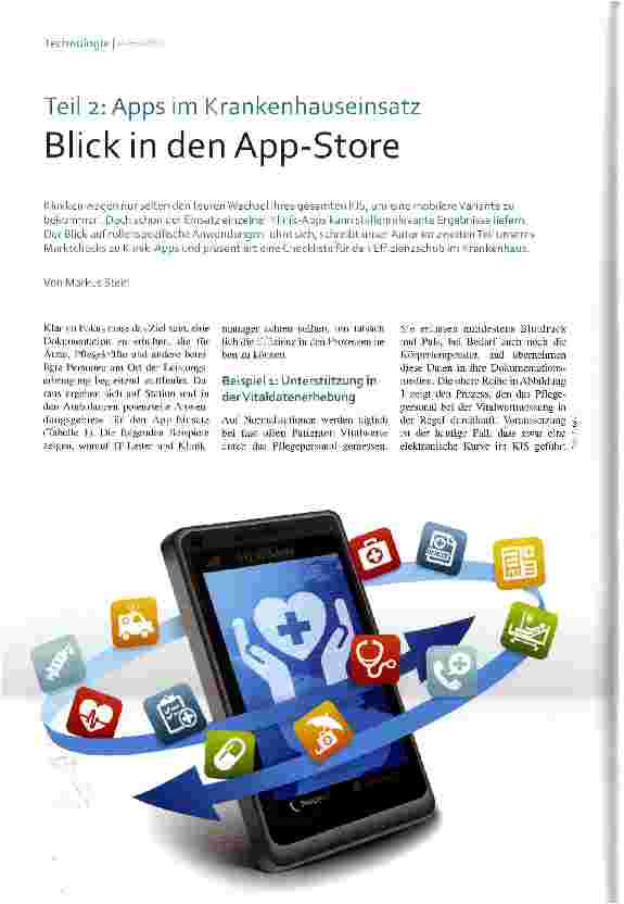 Vorschauseite 1: Teil 2: Apps im Krankenhauseinsatz Blick in den App-Store