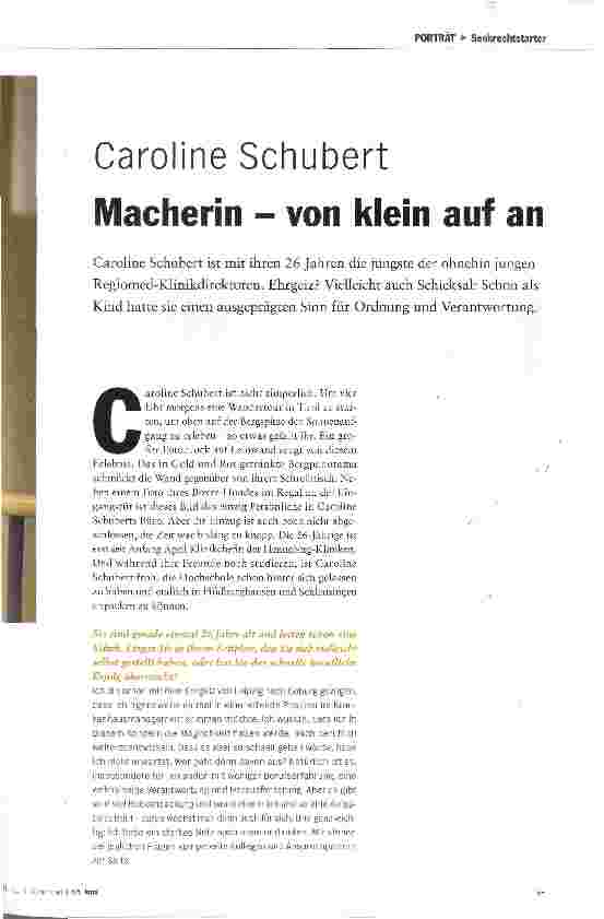 Vorschauseite 2: Caroline Schubert Macherin - von klein auf an