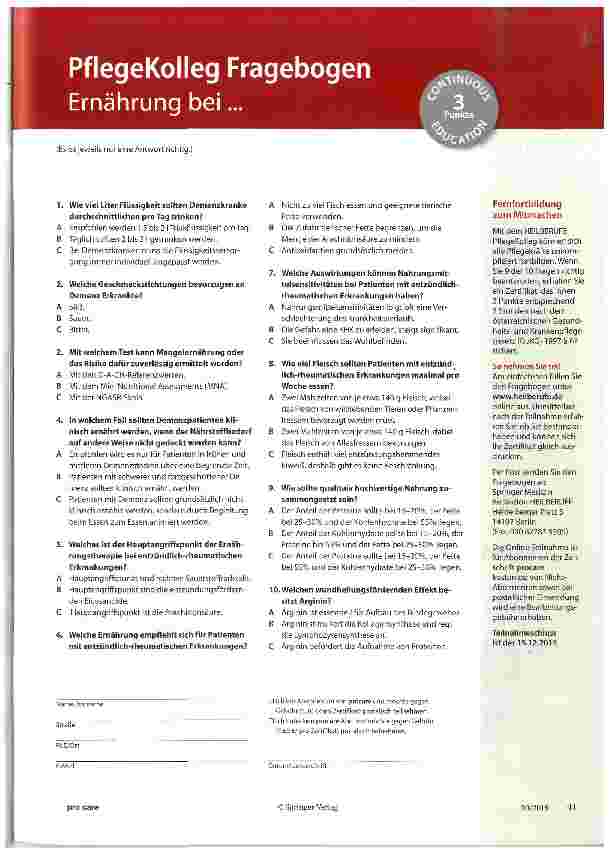 Vorschauseite 4: Störungen der Wundheilung Prüfen Sie den Ernährungsstatus!